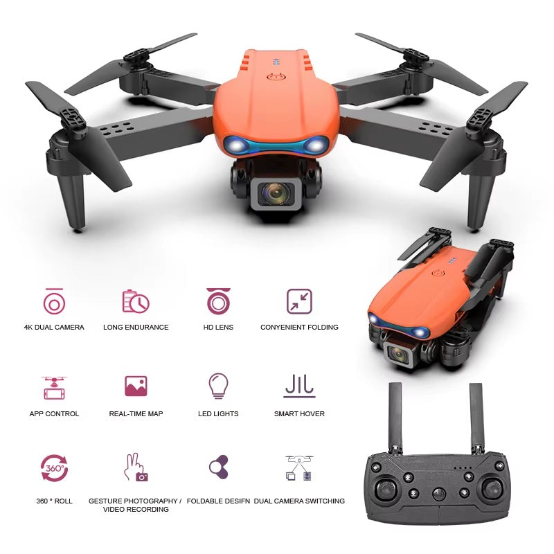 Dron E99 Pro 2024 con cámara profesional 4K, zoom de 50x y luces LED de vuelo nocturno